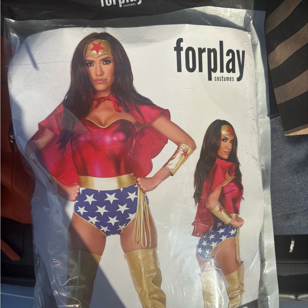 Forplay Red and Blue Hero Costume with Gold Accents